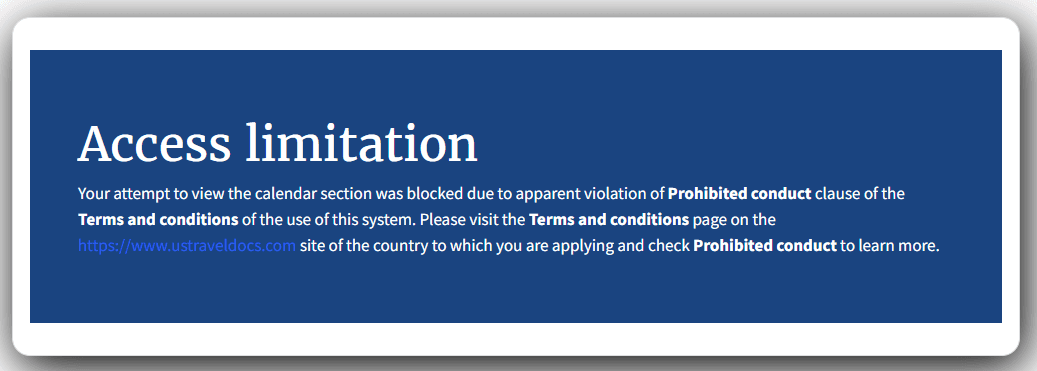Access Limitation screenshot